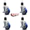 Service Caster 4'' Blue Poly Swivel 1-7/8'' Expanding Stem Caster Set with Brake, 4PK SCC-EX20S414-PPUB-BLUE-TLB-178-4 - alternate 3